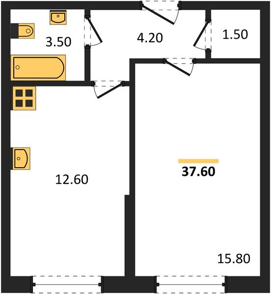 Фото №1: 1-комнатная квартира 37 м² - Краснодар, Прикубанский внутригородской округ, мкр. жилой комплекс Самолёт-6