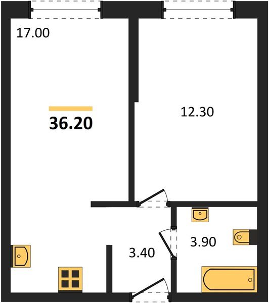 Фото №1: 1-комнатная квартира 36 м² - Краснодар, Прикубанский внутригородской округ, мкр. жилой комплекс Самолёт-6
