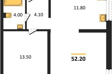 Фото №1: 2-комнатная квартира 52 м² - Краснодар, мкр. жилой комплекс Самолёт-6, 