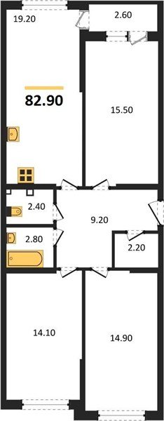Фото №1: 3-комнатная квартира 82 м² - Краснодар, Прикубанский внутригородской округ, мкр. жилой комплекс Самолёт-6