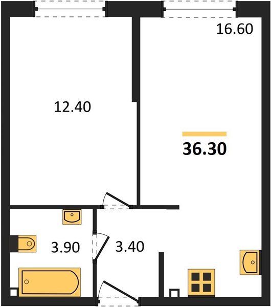 Фото №1: 1-комнатная квартира 36 м² - Краснодар, Прикубанский внутригородской округ, мкр. жилой комплекс Самолёт-6