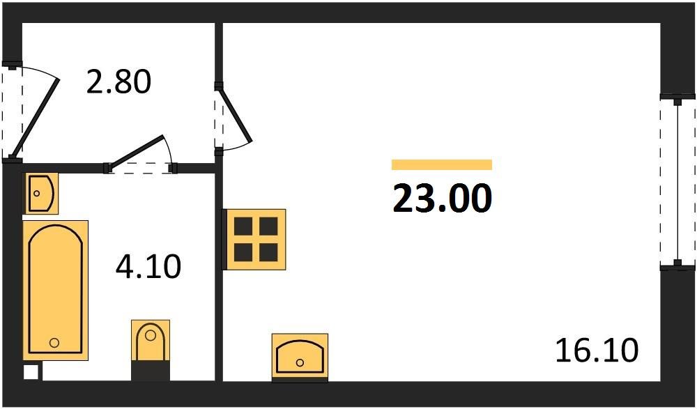 Фото №1: Студия 23 м² - Краснодар, Прикубанский внутригородской округ, мкр. жилой комплекс Самолёт-6