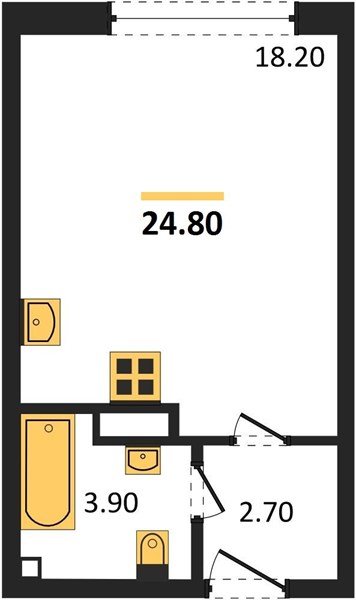 Фото №1: Студия 24 м² - Краснодар, Прикубанский внутригородской округ, мкр. жилой комплекс Самолёт-6