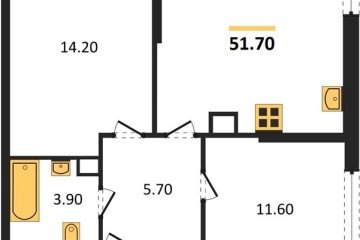 Фото №1: 2-комнатная квартира 51 м² - Краснодар, мкр. жилой комплекс Самолёт-6, 