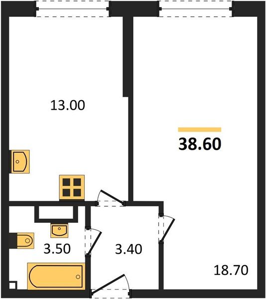 Фото №1: 1-комнатная квартира 38 м² - Краснодар, Прикубанский внутригородской округ, мкр. жилой комплекс Самолёт-6