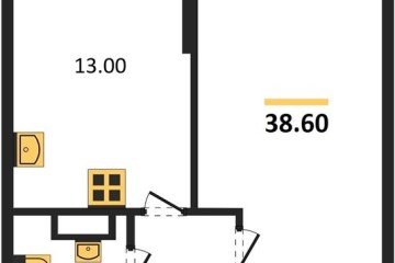 Фото №1: 1-комнатная квартира 38 м² - Краснодар, мкр. жилой комплекс Самолёт-6, 