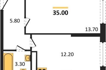 Фото №1: 1-комнатная квартира 35 м² - Краснодар, мкр. жилой комплекс Самолёт-6, 