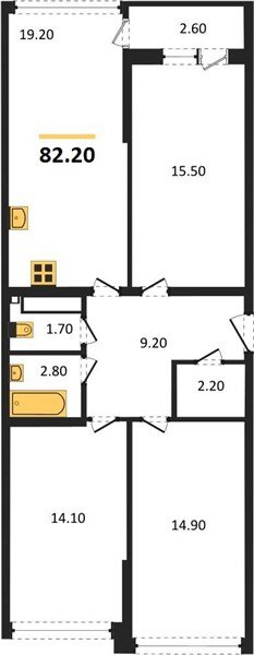 Фото №1: 3-комнатная квартира 82 м² - Краснодар, Прикубанский внутригородской округ, мкр. жилой комплекс Самолёт-6
