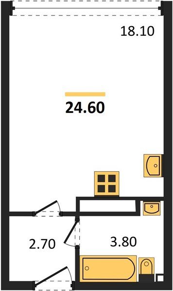 Фото №1: Студия 24 м² - Краснодар, Прикубанский внутригородской округ, мкр. жилой комплекс Самолёт-6