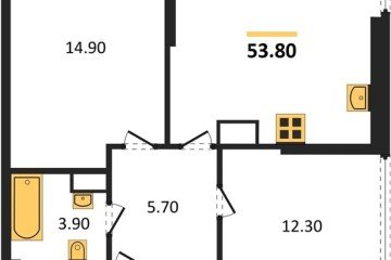 Фото №1: 2-комнатная квартира 53 м² - Краснодар, мкр. жилой комплекс Самолёт-6, 