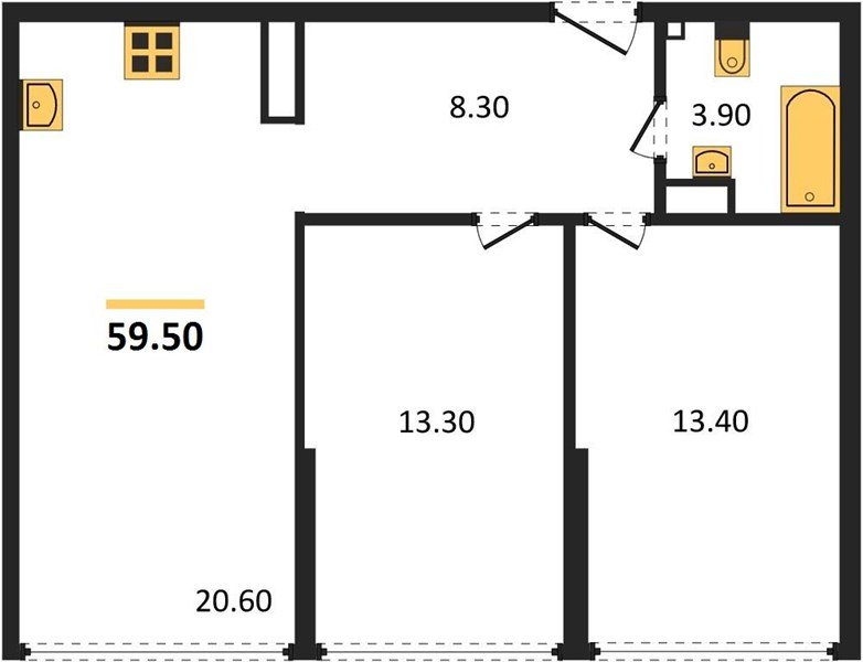 Фото №1: 2-комнатная квартира 59 м² - Краснодар, Прикубанский внутригородской округ, мкр. жилой комплекс Самолёт-6
