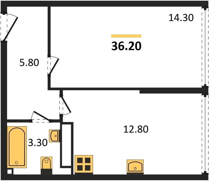 Фото №1: 1-комнатная квартира 36 м² - Краснодар, Прикубанский внутригородской округ, мкр. жилой комплекс Самолёт-6