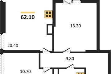 Фото №1: 2-комнатная квартира 62 м² - Краснодар, мкр. жилой комплекс Самолёт-6, 