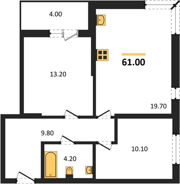 Фото №1: 2-комнатная квартира 61 м² - Краснодар, Прикубанский внутригородской округ, мкр. жилой комплекс Самолёт-6