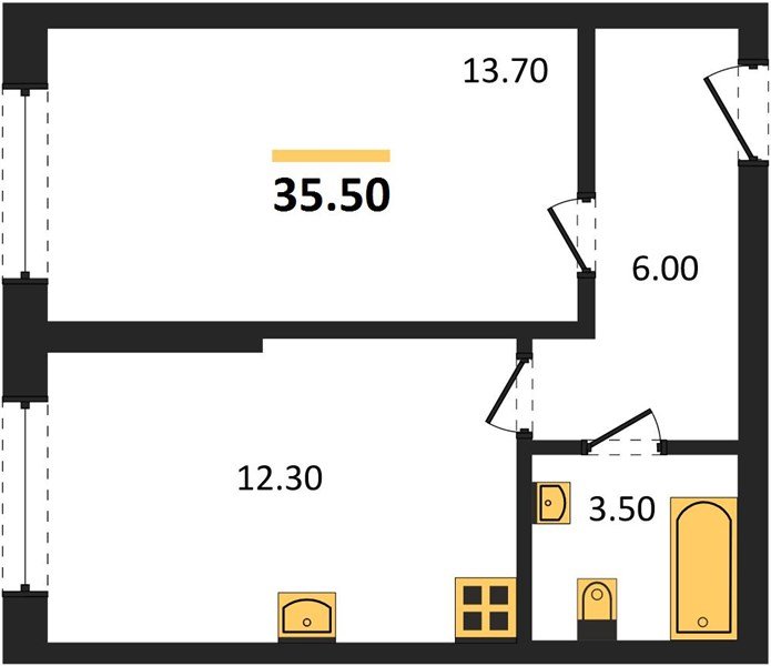 Фото №1: 1-комнатная квартира 35 м² - Краснодар, Прикубанский внутригородской округ, мкр. жилой комплекс Самолёт-6