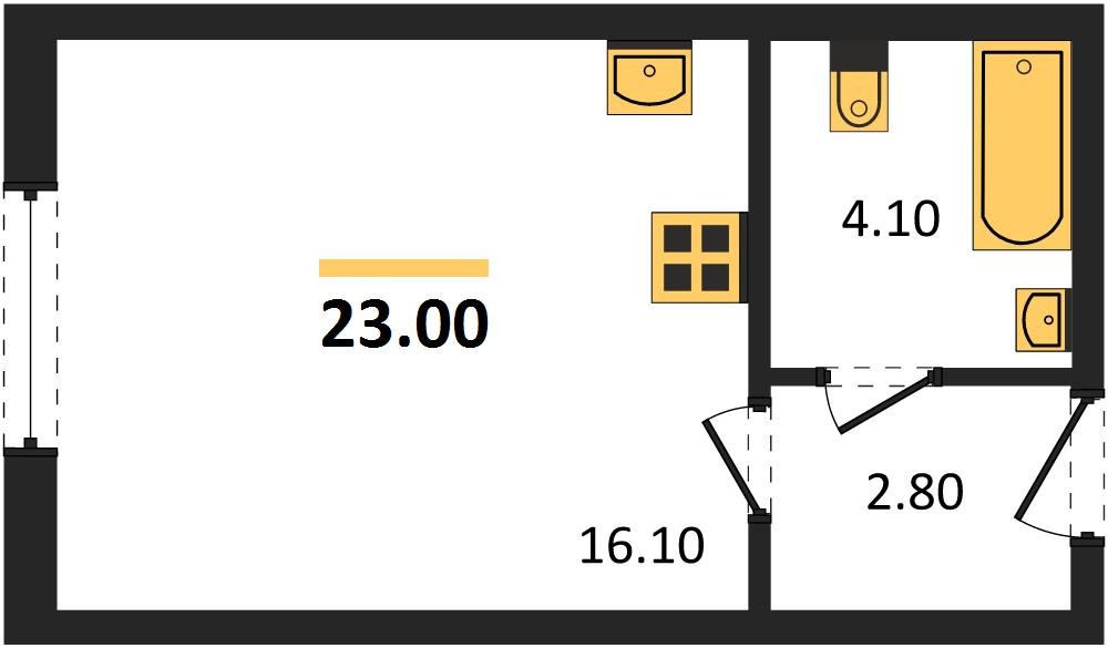 Фото №1: Студия 23 м² - Краснодар, Прикубанский внутригородской округ, мкр. жилой комплекс Самолёт-6