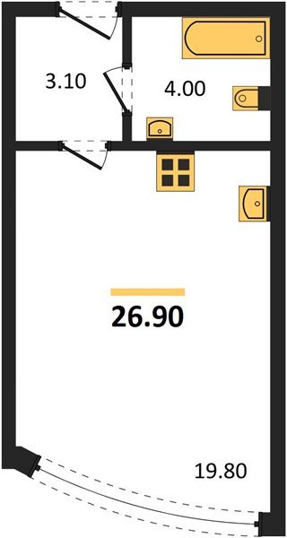 Фото №1: Студия 26 м² - Краснодар, Прикубанский внутригородской округ, мкр. жилой комплекс Самолёт-6