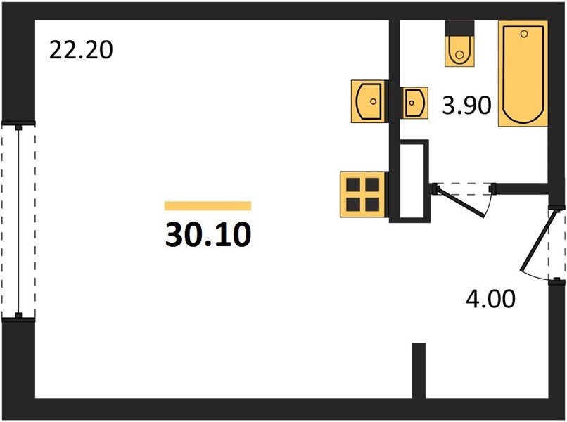 Фото №1: Студия 30 м² - Краснодар, Прикубанский внутригородской округ, мкр. жилой комплекс Самолёт-6