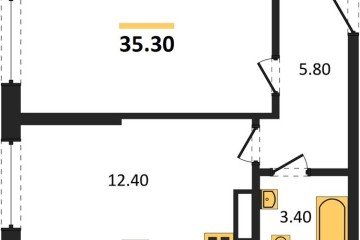 Фото №1: 1-комнатная квартира 35 м² - Краснодар, мкр. жилой комплекс Самолёт-6, 
