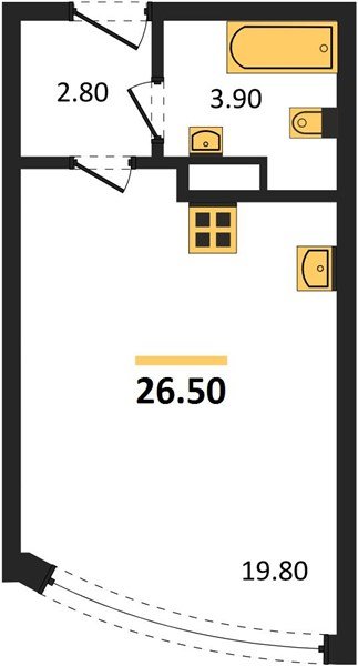 Фото №1: Студия 26 м² - Краснодар, Прикубанский внутригородской округ, мкр. жилой комплекс Самолёт-6