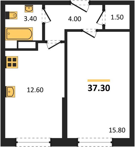Фото №1: 1-комнатная квартира 37 м² - Краснодар, Прикубанский внутригородской округ, мкр. жилой комплекс Самолёт-6