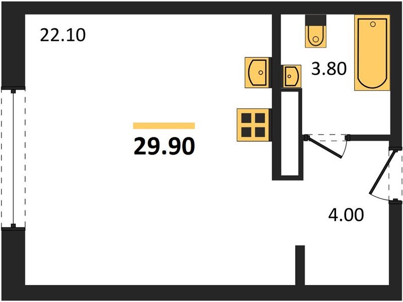 Фото №1: Студия 29 м² - Краснодар, жилой комплекс Самолёт-6, 