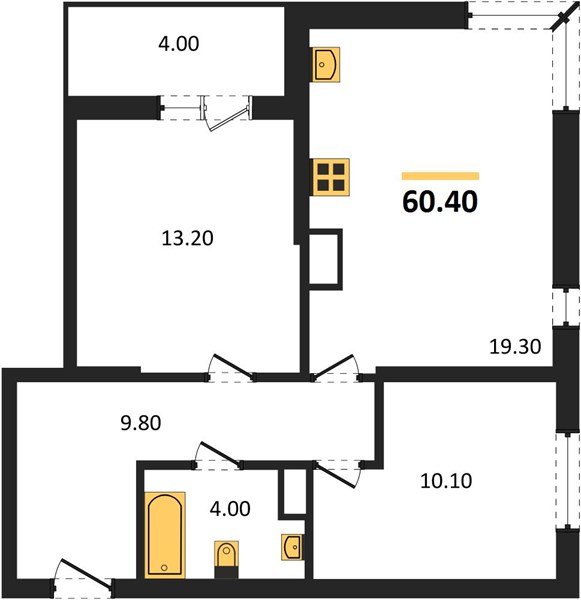 Фото №1: 2-комнатная квартира 60 м² - Краснодар, Прикубанский внутригородской округ, мкр. жилой комплекс Самолёт-6