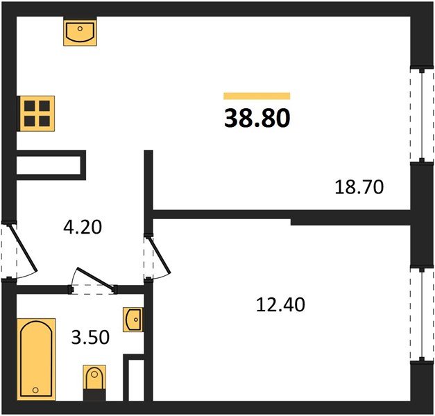 Фото №1: 1-комнатная квартира 38 м² - Краснодар, Прикубанский внутригородской округ, мкр. жилой комплекс Самолёт-6