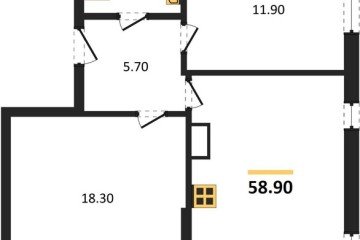 Фото №1: 2-комнатная квартира 58 м² - Краснодар, мкр. жилой комплекс Самолёт-6, 