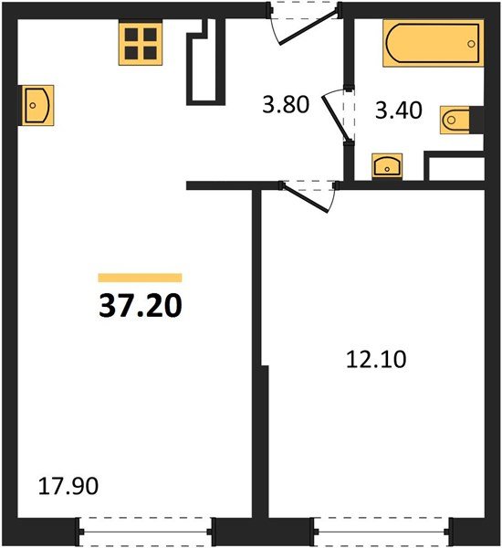 Фото №1: 1-комнатная квартира 37 м² - Краснодар, Прикубанский внутригородской округ, мкр. жилой комплекс Самолёт-6