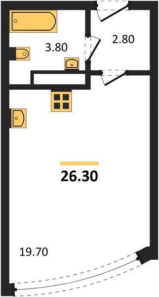Фото №1: Студия 26 м² - Краснодар, Прикубанский внутригородской округ, мкр. жилой комплекс Самолёт-6