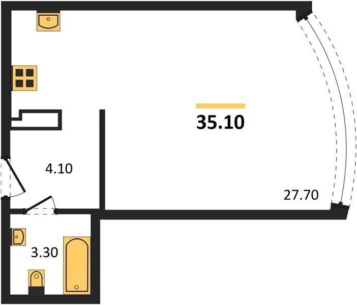 Фото №1: Студия 35 м² - Краснодар, Прикубанский внутригородской округ, мкр. жилой комплекс Самолёт-6