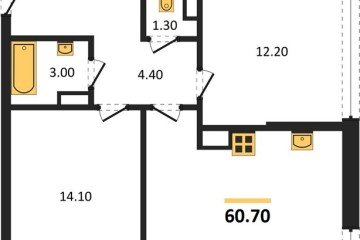 Фото №1: 2-комнатная квартира 60 м² - Краснодар, мкр. жилой комплекс Самолёт-6, 