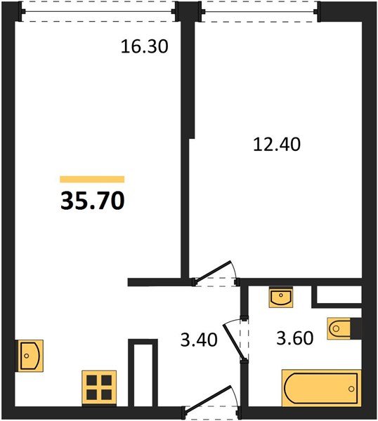 Фото №1: 1-комнатная квартира 35 м² - Краснодар, Прикубанский внутригородской округ, мкр. жилой комплекс Самолёт-6
