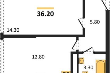 Фото №1: 1-комнатная квартира 36 м² - Краснодар, мкр. жилой комплекс Самолёт-6, 