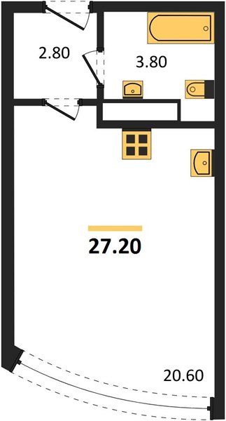 Фото №1: Студия 27 м² - Краснодар, Прикубанский внутригородской округ, мкр. жилой комплекс Самолёт-6