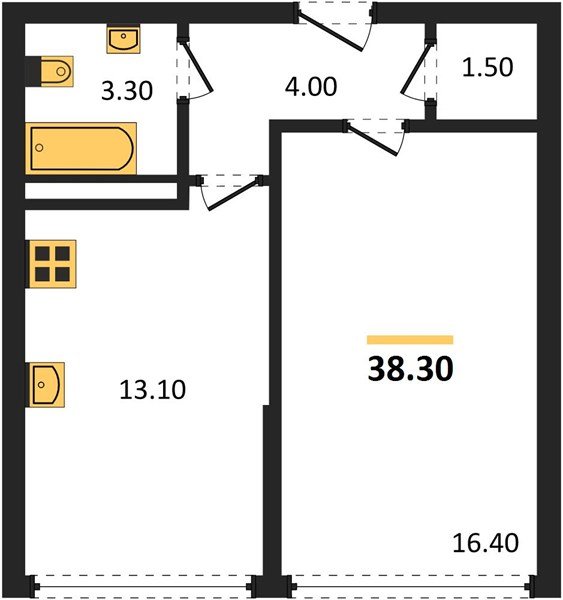 Фото №1: 1-комнатная квартира 38 м² - Краснодар, Прикубанский внутригородской округ, мкр. жилой комплекс Самолёт-6