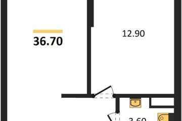 Фото №1: 1-комнатная квартира 36 м² - Краснодар, мкр. жилой комплекс Самолёт-6, 