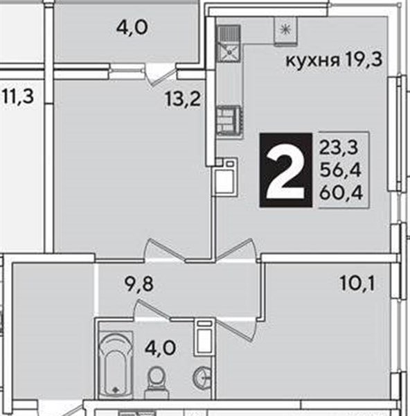 Фото №1: 2-комнатная квартира 60 м² - Краснодар, Прикубанский внутригородской округ, мкр. жилой комплекс Самолёт-6