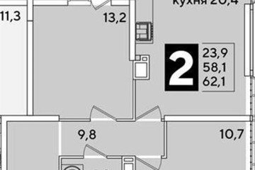 Фото №1: 2-комнатная квартира 62 м² - Краснодар, мкр. жилой комплекс Самолёт-6, 