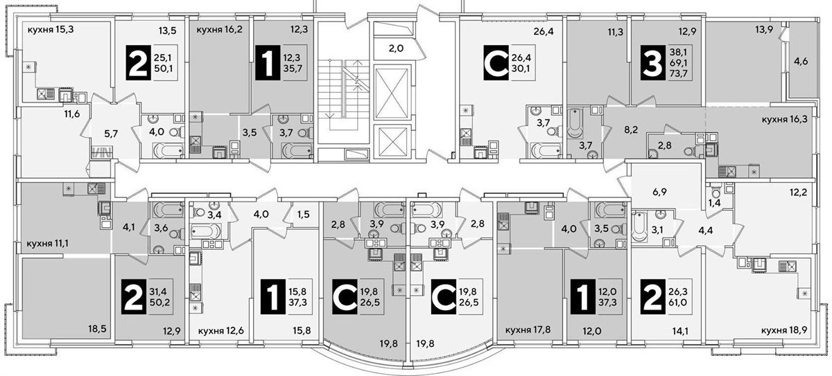 Фото №8: 2-комнатная квартира 61 м² - Краснодар, Прикубанский внутригородской округ, мкр. жилой комплекс Самолёт-6