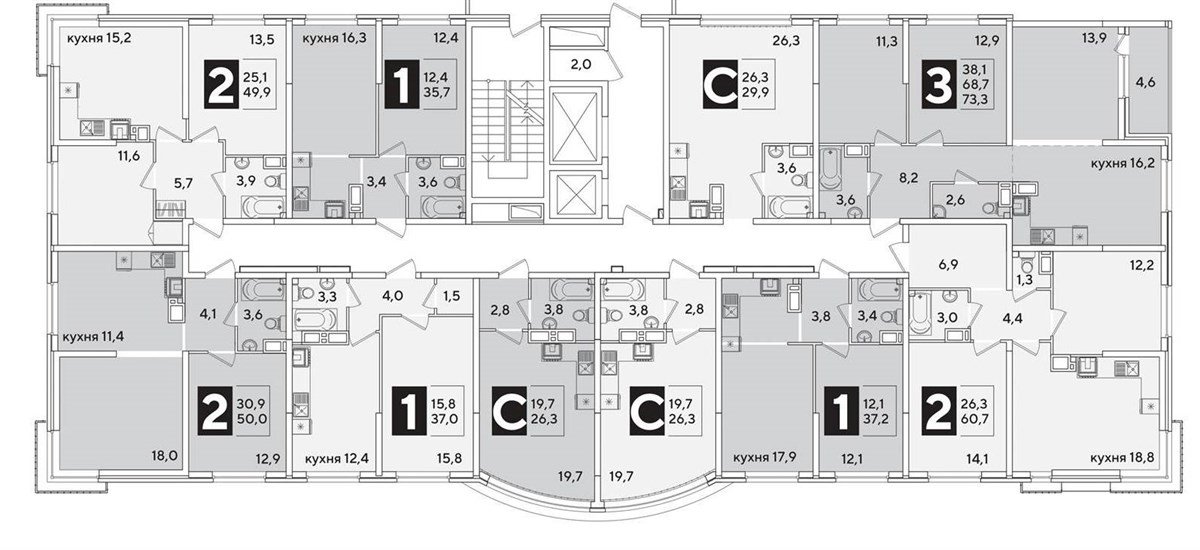 Фото №8: 2-комнатная квартира 61 м² - Краснодар, Прикубанский внутригородской округ, мкр. жилой комплекс Самолёт-6