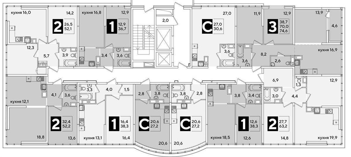 Фото №8: 3-комнатная квартира 74 м² - Краснодар, Прикубанский внутригородской округ, мкр. жилой комплекс Самолёт-6