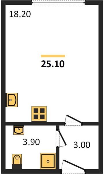 Фото №1: Студия 25 м² - Краснодар, Прикубанский внутригородской округ, мкр. жилой комплекс Самолёт-6