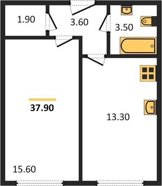 Фото №1: 1-комнатная квартира 37 м² - Краснодар, Прикубанский внутригородской округ, мкр. жилой комплекс Самолёт-6