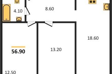 Фото №1: 2-комнатная квартира 56 м² - Краснодар, мкр. жилой комплекс Самолёт-6, 