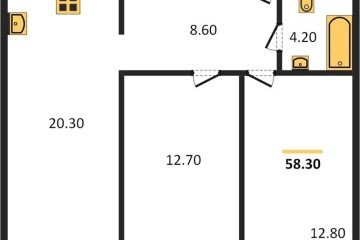 Фото №1: 2-комнатная квартира 58 м² - Краснодар, мкр. жилой комплекс Самолёт-6, 