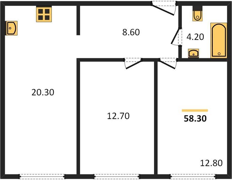 Фото №1: 2-комнатная квартира 58 м² - Краснодар, Прикубанский внутригородской округ, мкр. жилой комплекс Самолёт-6