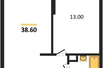 Фото №1: 1-комнатная квартира 38 м² - Краснодар, мкр. жилой комплекс Самолёт-6, 
