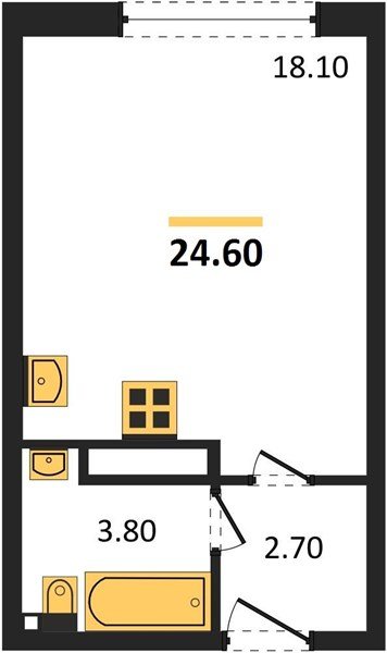 Фото №1: Студия 24 м² - Краснодар, Прикубанский внутригородской округ, мкр. жилой комплекс Самолёт-6